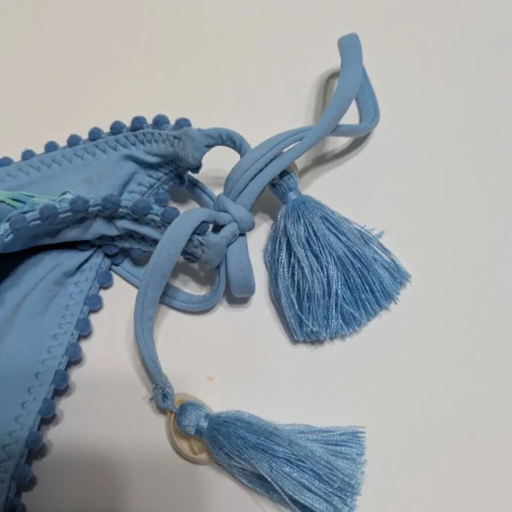 Isabella Rose Women’s Size Large Crochet Bikini Bottoms Blue Side Tie-NWOT - Picture 8 of 10